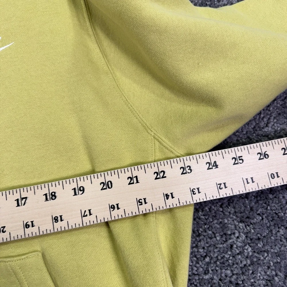 Nike Hoodie Mens Large Yellow Fleece Pullover Small Swoosh Logo Athletic Casual